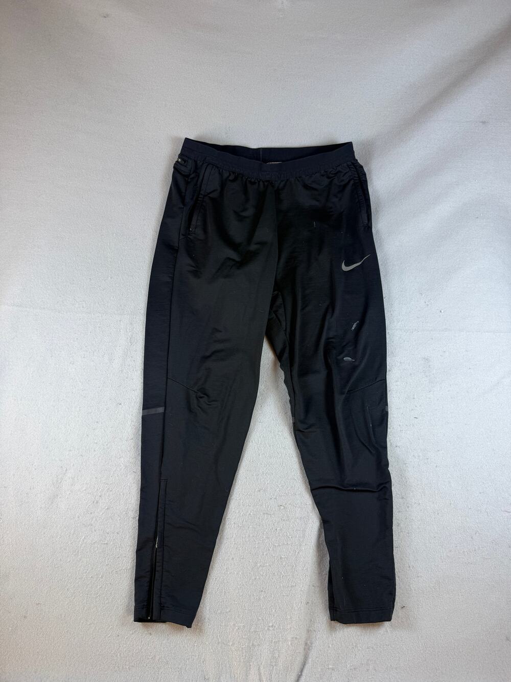 Nike Running Pants Mens L Black Tapered Leg Dri-FIT Zip Hem Athletic Training